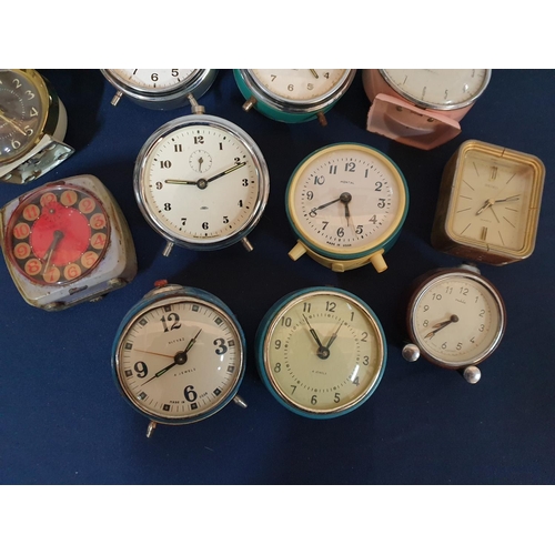 553 - Collection of Vintage and Retro Alarm Clock for (Some Working,  Repair, Spare Parts (15pcs)