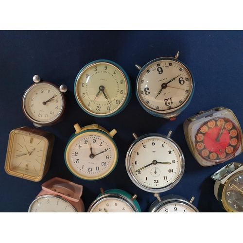 553 - Collection of Vintage and Retro Alarm Clock for (Some Working,  Repair, Spare Parts (15pcs)