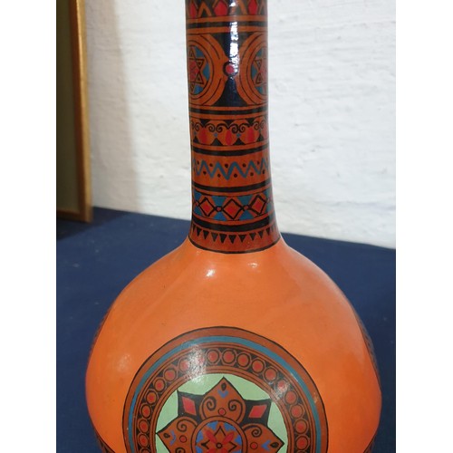 515 - Ethnic Style Hand Made, Hand Painted Decanters, Jewellery Box and Photo Frame