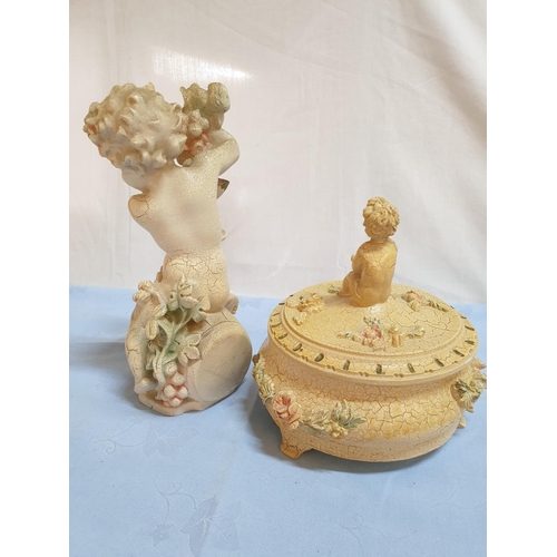 400 - 5 x Classical Style Retro Figurines (L:31cm) Plus Lidded Bowl (5)