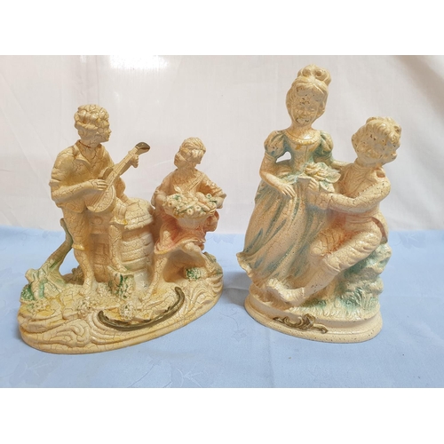 400 - 5 x Classical Style Retro Figurines (L:31cm) Plus Lidded Bowl (5)