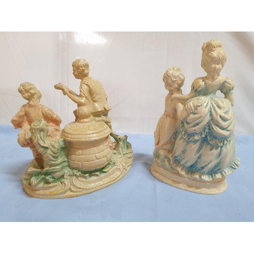 400 - 5 x Classical Style Retro Figurines (L:31cm) Plus Lidded Bowl (5)