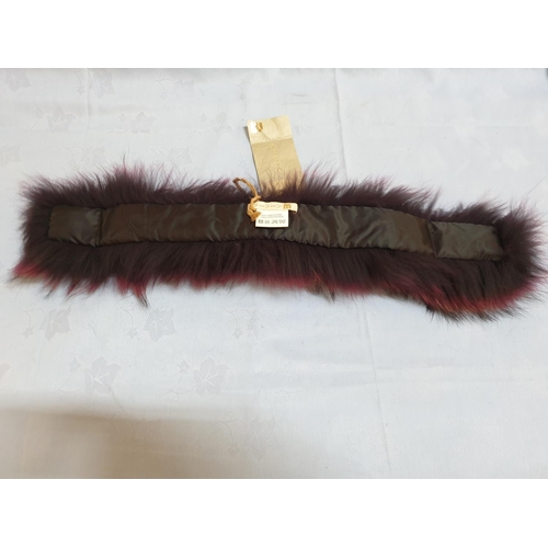 418 - Raccoon Fur Collar in Tinted Purple Colour