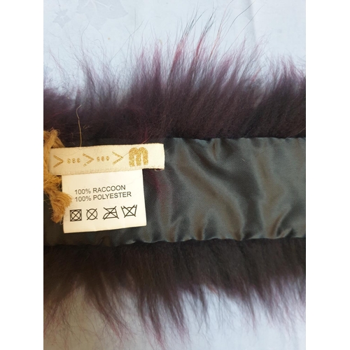 418 - Raccoon Fur Collar in Tinted Purple Colour