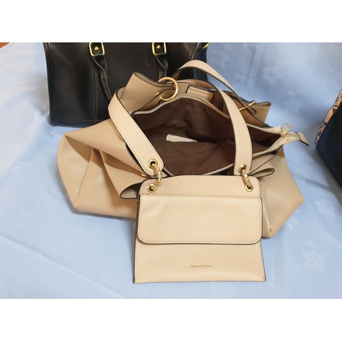 627 - 2 x Black and Beige Ladies Handbags