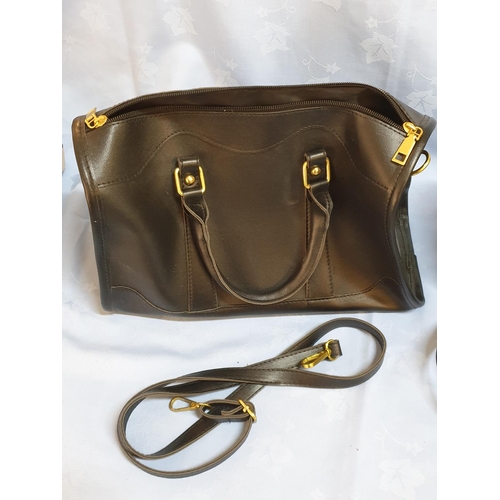 627 - 2 x Black and Beige Ladies Handbags