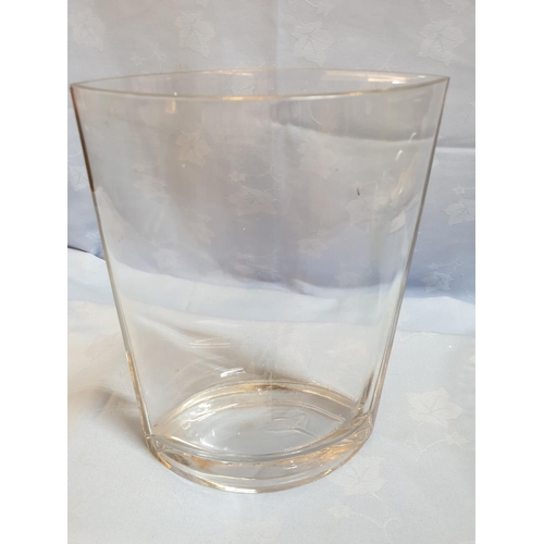 633 - Home Decor; Glass Modern Vase (H:24cm) Glass Pedestal Bowl (Ø37.5cm x H:20cm) Together with See Shel... 