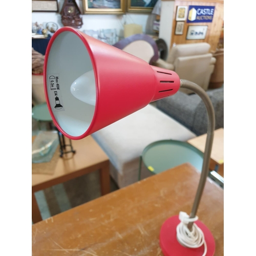 636 - Red and Silver Modern Desk Lamp (Un-Tested)