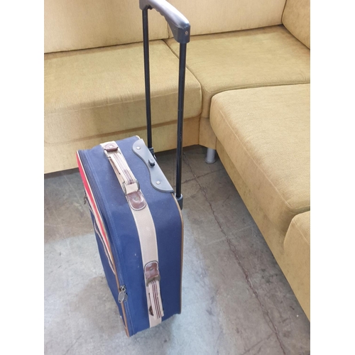 637 - Black and Navy Blue Small Suitcases on Wheels and with Removable Handle (A/F)