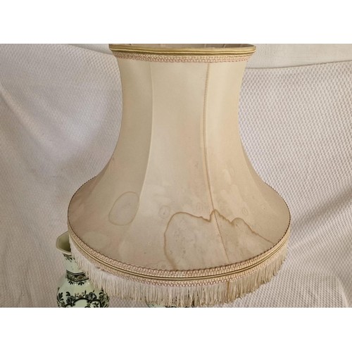 19 - Villeroy & Boch Table Lamp with Shade, Together with Matching Vase in the 'Paon' Pattern, (2)