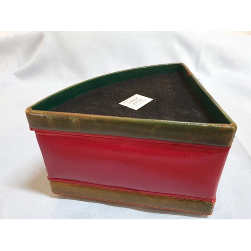 273 - Vintage Sheep Leather Corner Triangular Jewellery Box and Vintage Leather In sized Leather Tubular B... 