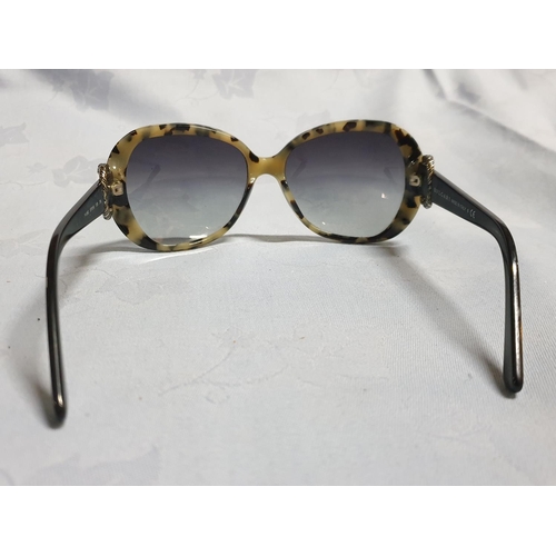 289 - Bulgari Black & Cream (Tortoise Shell Pattern) Ladies Sunglasses in Original Case