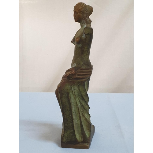 505 - Vintage Bronze Case nude Figure, Venus De Milo