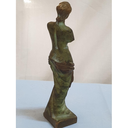 505 - Vintage Bronze Case nude Figure, Venus De Milo