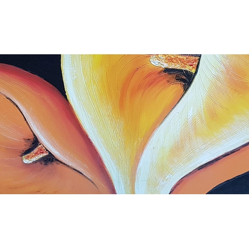 349 - Modern Floral Abstraction Oil on Canvas (100 x 100cm)