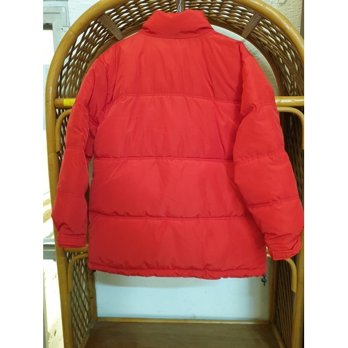 353 - Red Puffer Ladies Jacket, Size S with Black Zipper