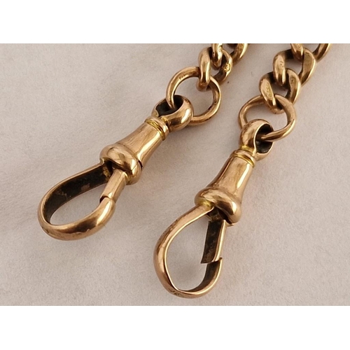 139A - 9ct Gold Albert / Pocket Watch Chain, (Approx. L: 2 x 23cm, Weight: 24.5g), 'T' Bar and 2 x Chains w... 