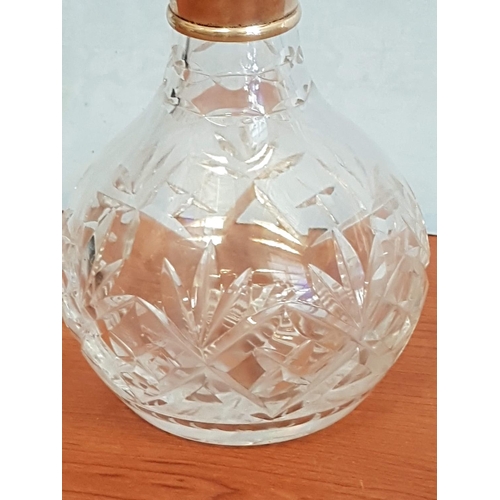 198 - Small Crystal Decanter with Silver Collar with Stopper (H:19cm)