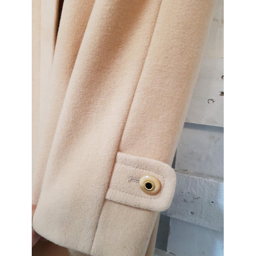 306 - Retro Classic Winter Long Beige Coat, (Pure New Wool) Size UK12/USA10/1-44/F