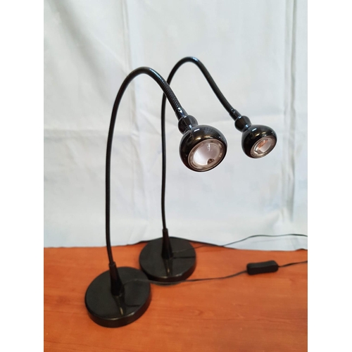 464 - 2 x Pair of Ikea Black Modern Desk Lamps