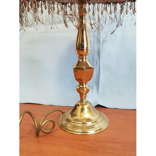 593 - Vintage Style Table Lamp with Brass Effect Base and European Style Lamps Shade with Floral Fabric an... 