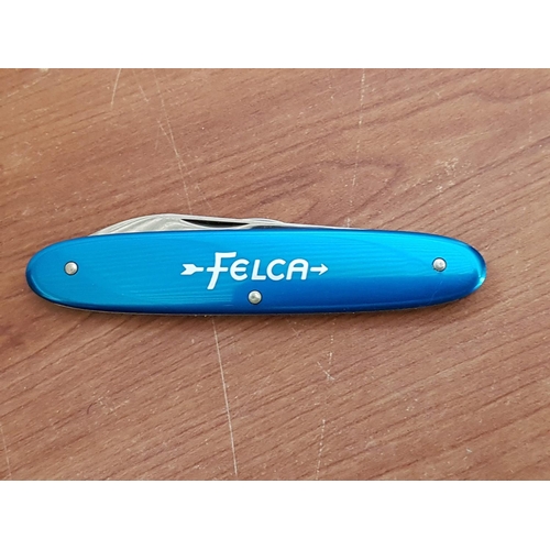 465 - Felca Swiss Victorinox 84mm Blue Watch Case Knives Back Opener