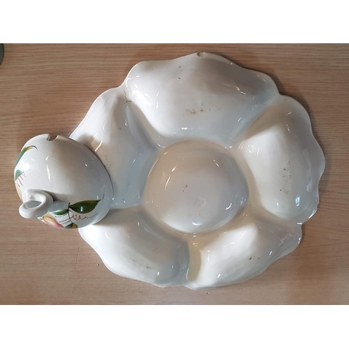 571 - Large Ceramic Snacks / Dip Tray with Fruit Pattern (Ø39cm)