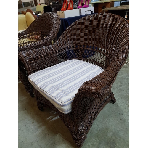 311 - 2 x Wicker Chairs with Cushions