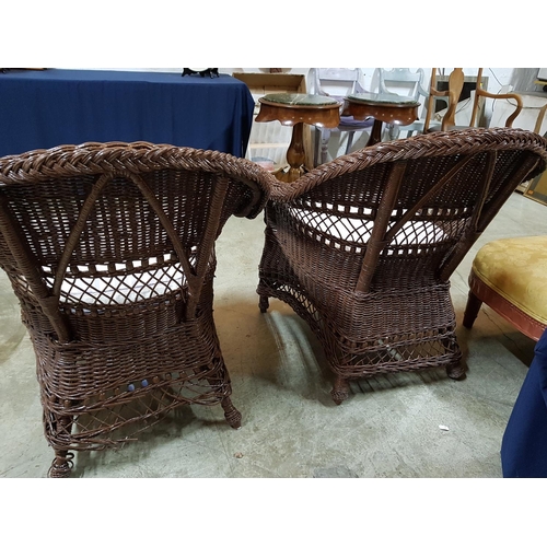 311 - 2 x Wicker Chairs with Cushions