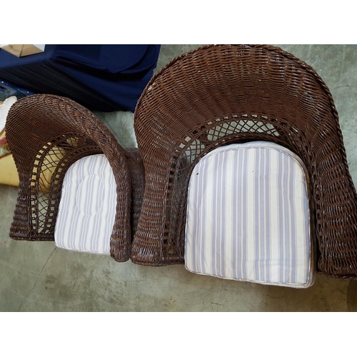 311 - 2 x Wicker Chairs with Cushions