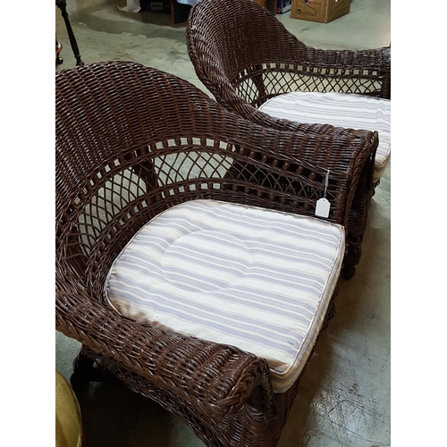 311 - 2 x Wicker Chairs with Cushions