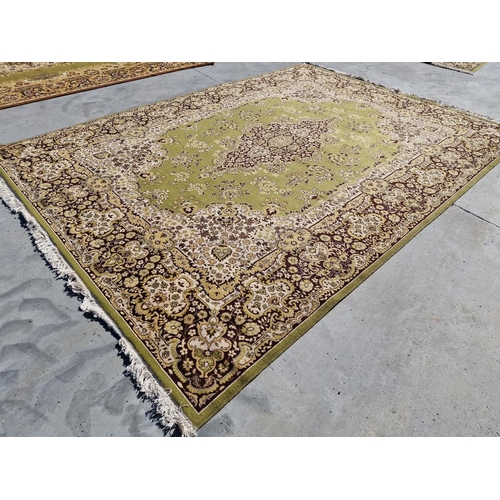 254 - Large Decorative Carpet with Green, Brown, Gold & Cream Colours, (Approx. 250 x 360cm)