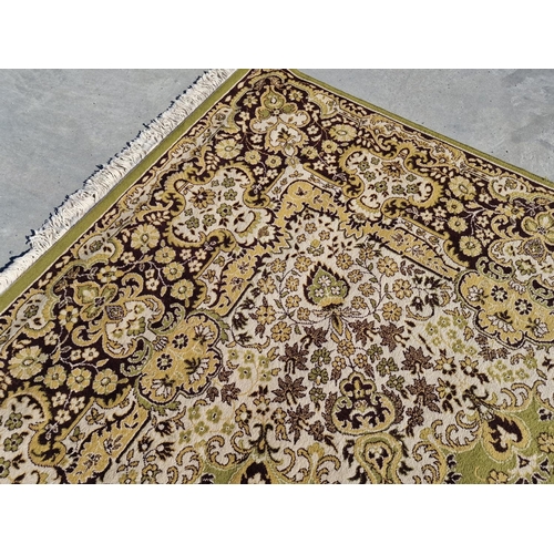 254 - Large Decorative Carpet with Green, Brown, Gold & Cream Colours, (Approx. 250 x 360cm)