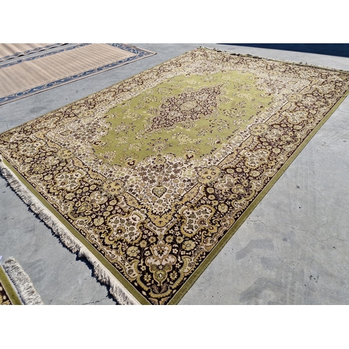 255 - Large Decorative Carpet with Green, Brown, Gold & Cream Colours, (Approx. 250 x 360cm)