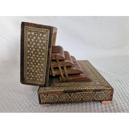 35 - Vintage Marquetry Musical Cigarette Box with Hinged Lid and 4-Tier Solid Wood Racks, (Approx. 19 x 1... 