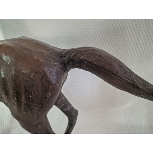 40 - Large Vintage Leather Horse Figruine, (Approx. H: 50cm)