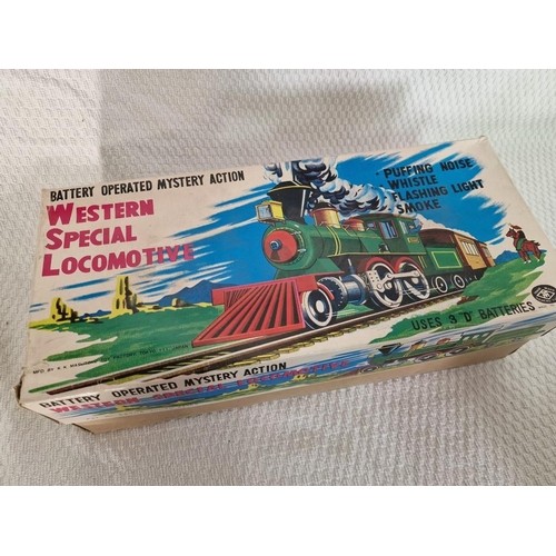 42 - Vintage Tin Model Train 'Western Special Locomotive', No. 3293, Made in Japan, in Original Box