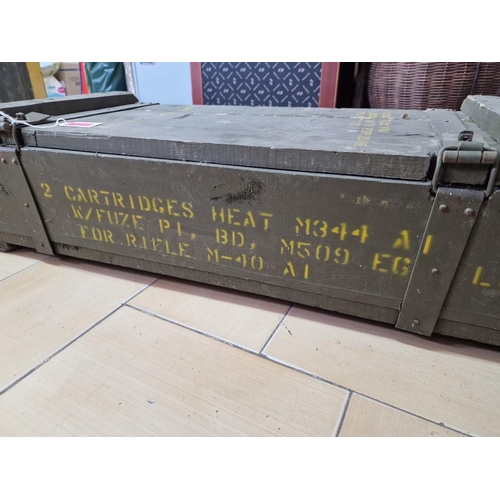 55 - Large Wooden Military Artillery Box, (Approx. 113 x 34 x 23cm)