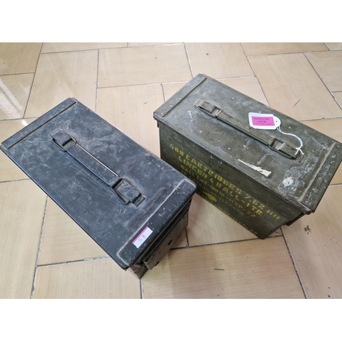 57 - 2 x Metal Military Artillery Boxes, (Each Approx. 30 x 15 x 18cm), (2)