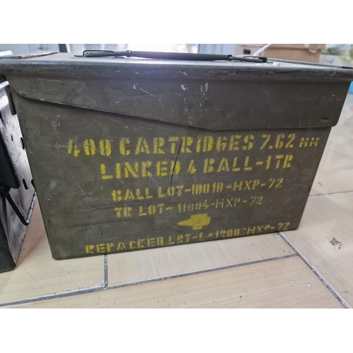 57 - 2 x Metal Military Artillery Boxes, (Each Approx. 30 x 15 x 18cm), (2)