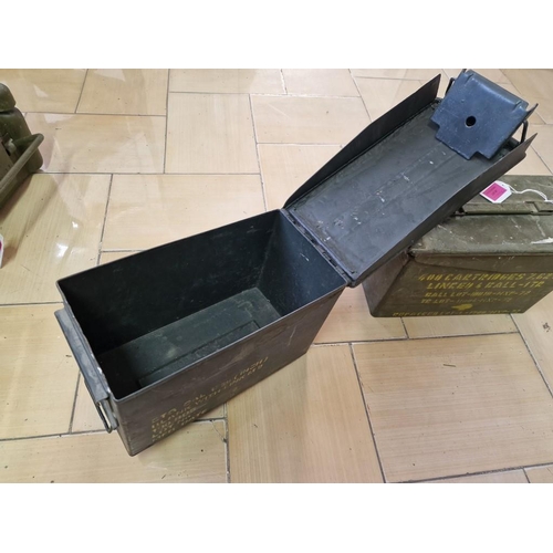 57 - 2 x Metal Military Artillery Boxes, (Each Approx. 30 x 15 x 18cm), (2)