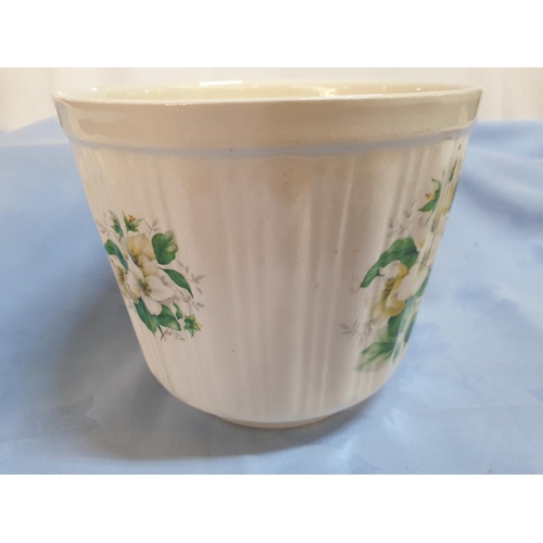 325 - Floral Pattern Plant Pots Small Leftmann Weiden Bavaria Germany (Ø11cm x H:9.5cm) and Large 