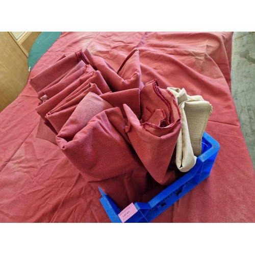 411 - Collection of Red Colour Square Table Clothes, (Approx. 130 x 130cm)