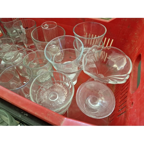 434 - Red Crate with Assorted Glasses