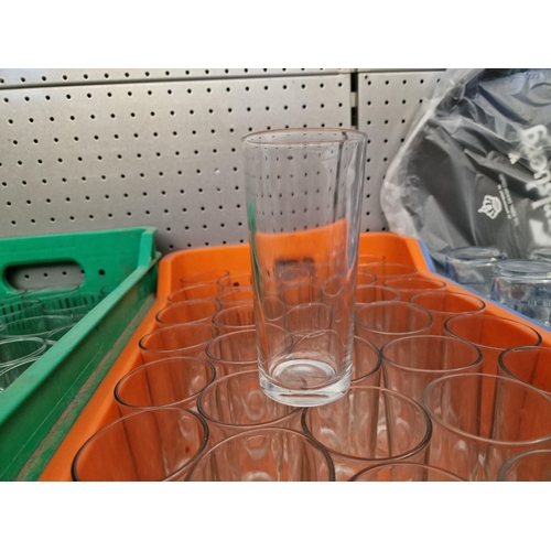 451 - Orange Crate with Qty of Half Pint Glasses