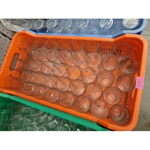 451 - Orange Crate with Qty of Half Pint Glasses