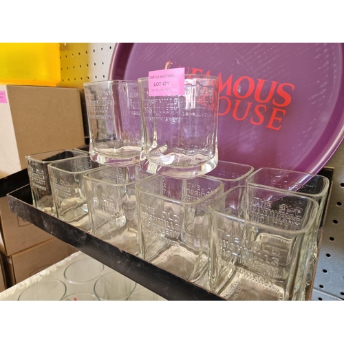 471 - Set of 12 x 'The Old Bushmills Distillery Irish Whisky' Glasses, Together with 'The Famous Grouse' T... 