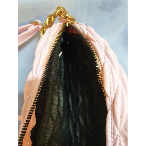 272 - Fancy Pinky Small Shoulder Bag with Decorative Gold Colour Chain (Approx 24 x 15 x 4.5cm)