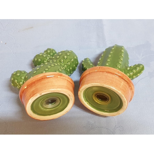 300 - 2 x Porcelain Cruet Sets; One Cactus Shape, (Approx. H: 9cm) and One Land Rover Shape (Approx. 4 x 8... 