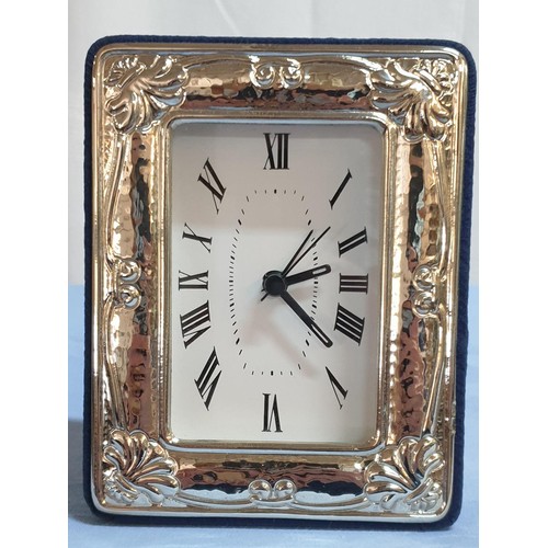 337 - Decorative Clock (10 x 13cm) with Silver Ornate (.925) Together with Princelino Silver (.925) Frames... 